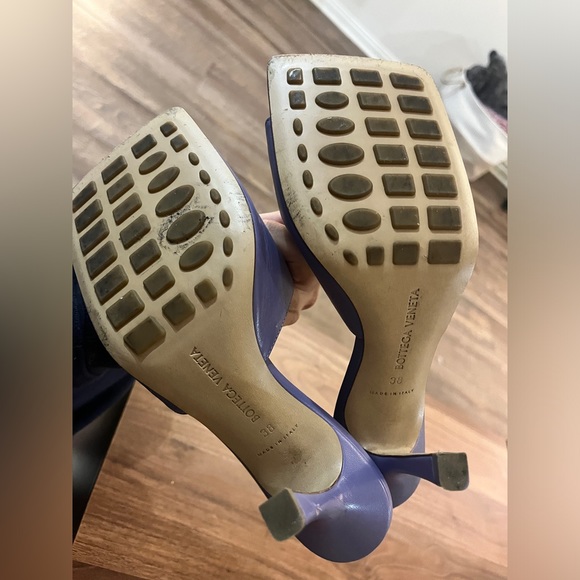 Bottega Veneta Stretch Square Toe Purple Lavender Backless Sandal Heel Pump - Picture 4 of 7